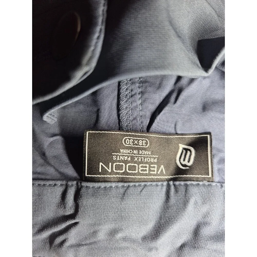 Proflex Misty Blue/Gray Straight Leg Stretch Golf Outdoor Pants 38x30 NWT Veboon